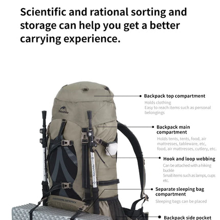 Mochila Naturehike 80L – Professional Mountain Backpack