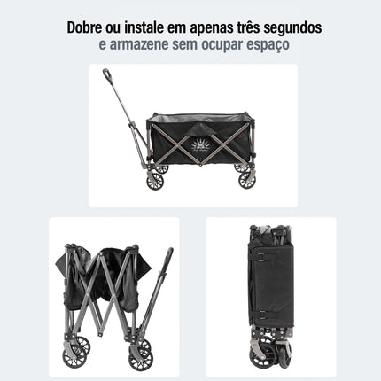 Carrinho de Carga Dobrável Multifuncional – 100kg de Capacidade