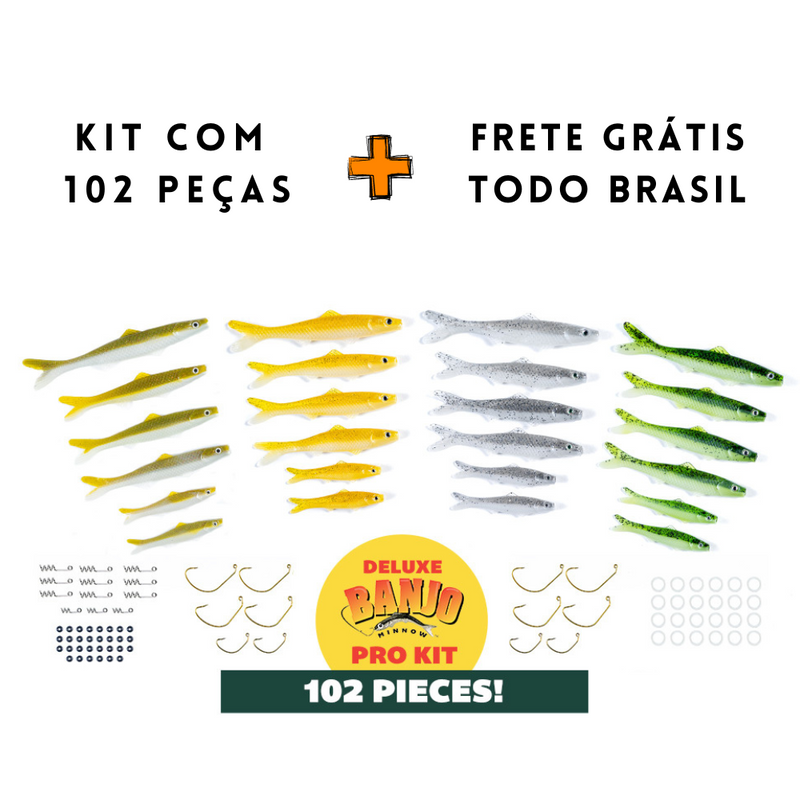 Isca Banjo Minnow [Kit 102 Peças]